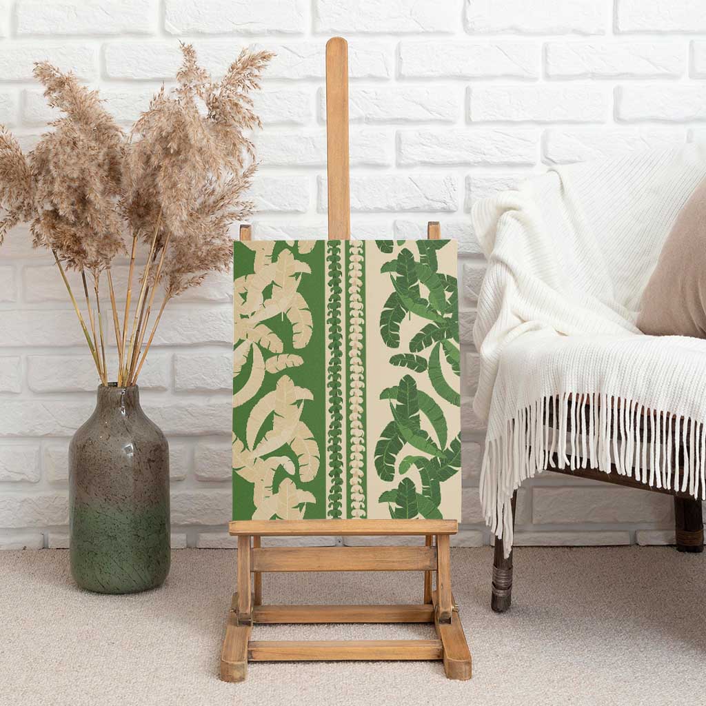 Hawaii Pua Kenikeni Lei Canvas Wall Art With Lau Maia Green
