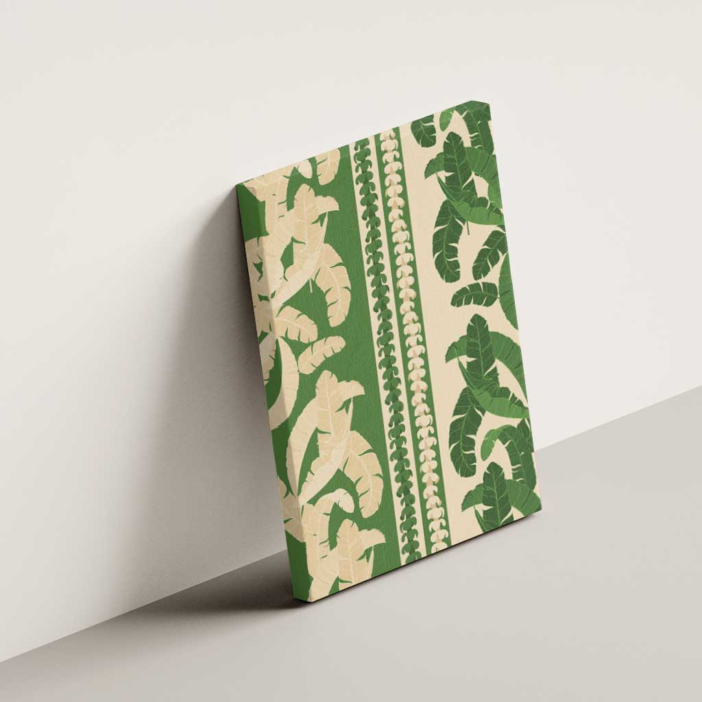 Hawaii Pua Kenikeni Lei Canvas Wall Art With Lau Maia Green
