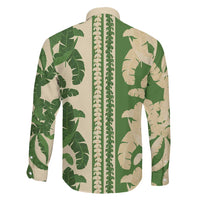 Hawaii Pua Kenikeni Lei Family Matching Off The Shoulder Long Sleeve Dress and Hawaiian Shirt With Lau Maia Green LT05 - Polynesian Pride