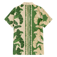 Hawaii Pua Kenikeni Lei Family Matching Off Shoulder Maxi Dress and Hawaiian Shirt With Lau Maia Green LT05 - Polynesian Pride