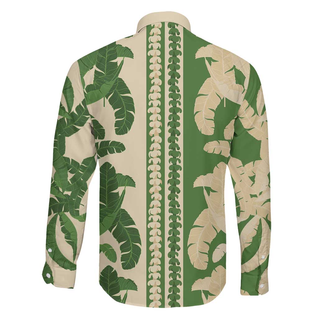 Hawaii Pua Kenikeni Lei Family Matching Off Shoulder Maxi Dress and Hawaiian Shirt With Lau Maia Green LT05 - Polynesian Pride
