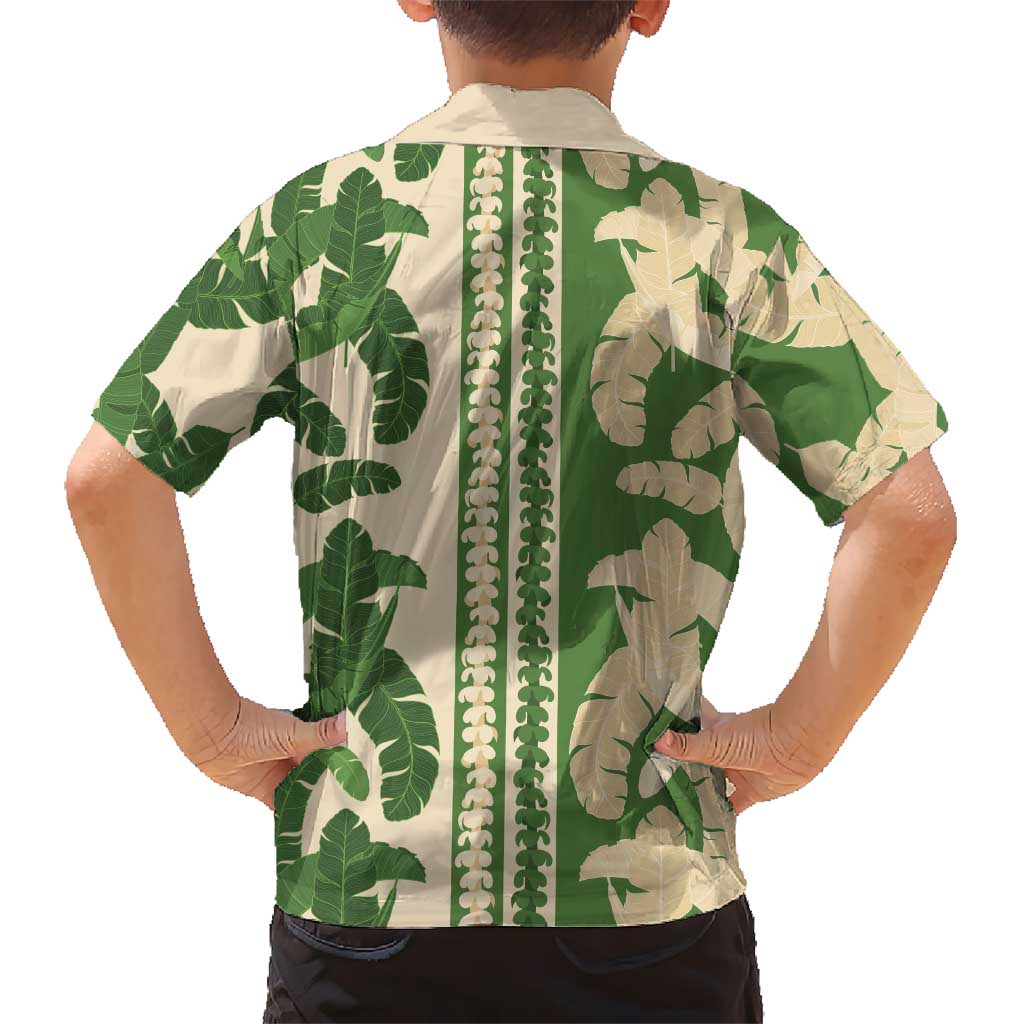 Hawaii Pua Kenikeni Lei Family Matching Puletasi and Hawaiian Shirt With Lau Maia Green LT05 - Polynesian Pride