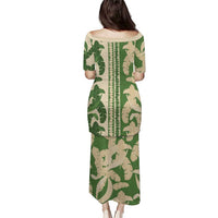 Hawaii Pua Kenikeni Lei Family Matching Puletasi and Hawaiian Shirt With Lau Maia Green LT05 - Polynesian Pride