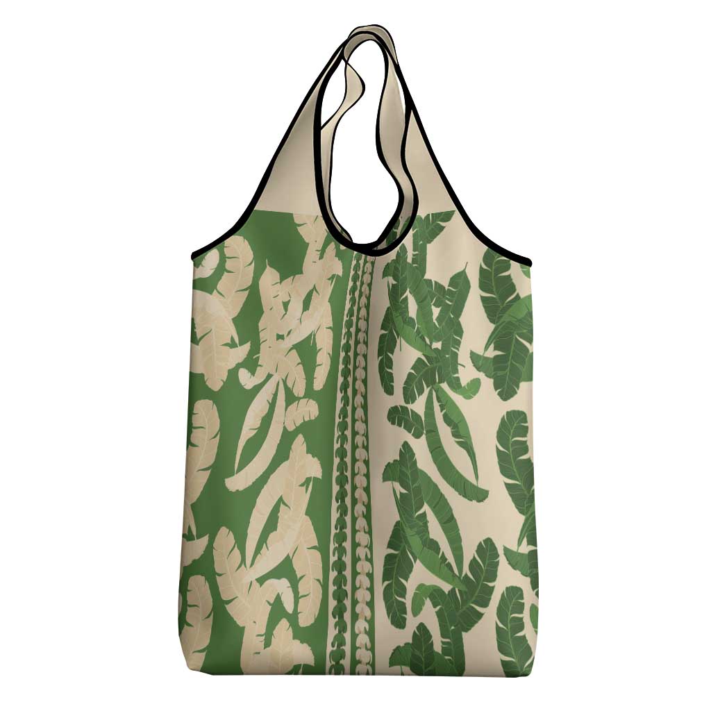 Hawaii Pua Kenikeni Lei Grocery Bag With Lau Maia Green