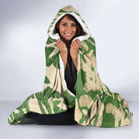 Hawaii Pua Kenikeni Lei Hooded Blanket With Lau Maia Green