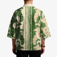 Hawaii Pua Kenikeni Lei Kimono With Lau Maia Green