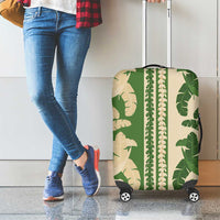 Hawaii Pua Kenikeni Lei Luggage Cover With Lau Maia Green