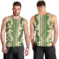 Hawaii Pua Kenikeni Lei Men Tank Top With Lau Maia Green