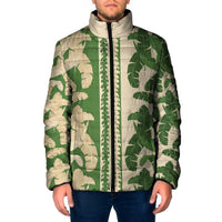 Hawaii Pua Kenikeni Lei Padded Jacket With Lau Maia Green LT05 Men Green - Polynesian Pride