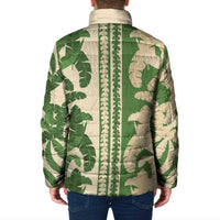 Hawaii Pua Kenikeni Lei Padded Jacket With Lau Maia Green LT05 - Polynesian Pride