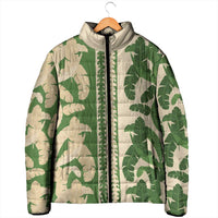 Hawaii Pua Kenikeni Lei Padded Jacket With Lau Maia Green LT05 - Polynesian Pride