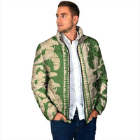 Hawaii Pua Kenikeni Lei Padded Jacket With Lau Maia Green LT05 - Polynesian Pride