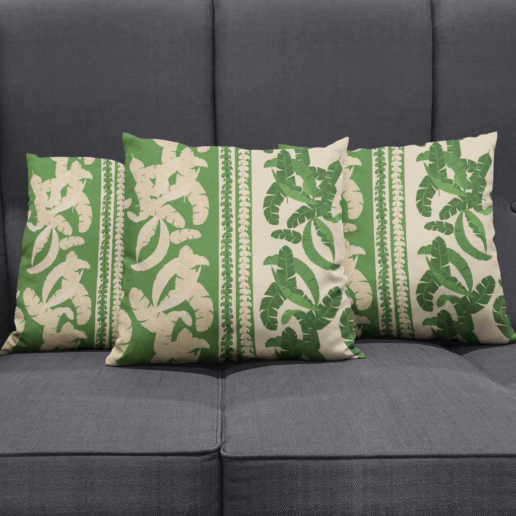Hawaii Pua Kenikeni Lei Pillow Cover With Lau Maia Green