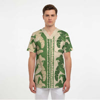 Hawaii Pua Kenikeni Lei Scrub Top With Lau Maia Green LT05 - Polynesian Pride