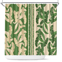 Hawaii Pua Kenikeni Lei Shower Curtain With Lau Maia Green