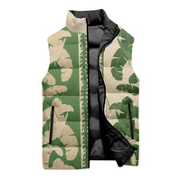 Hawaii Pua Kenikeni Lei Sleeveless Puffer Jacket With Lau Maia Green LT05 - Polynesian Pride