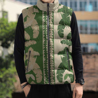 Hawaii Pua Kenikeni Lei Sleeveless Puffer Jacket With Lau Maia Green LT05 - Polynesian Pride