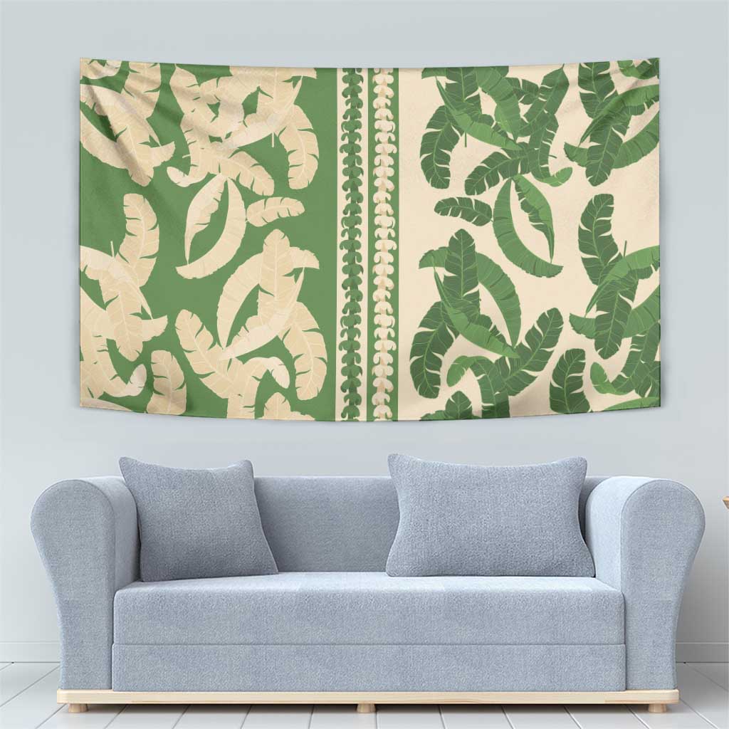 Hawaii Pua Kenikeni Lei Tapestry With Lau Maia Green