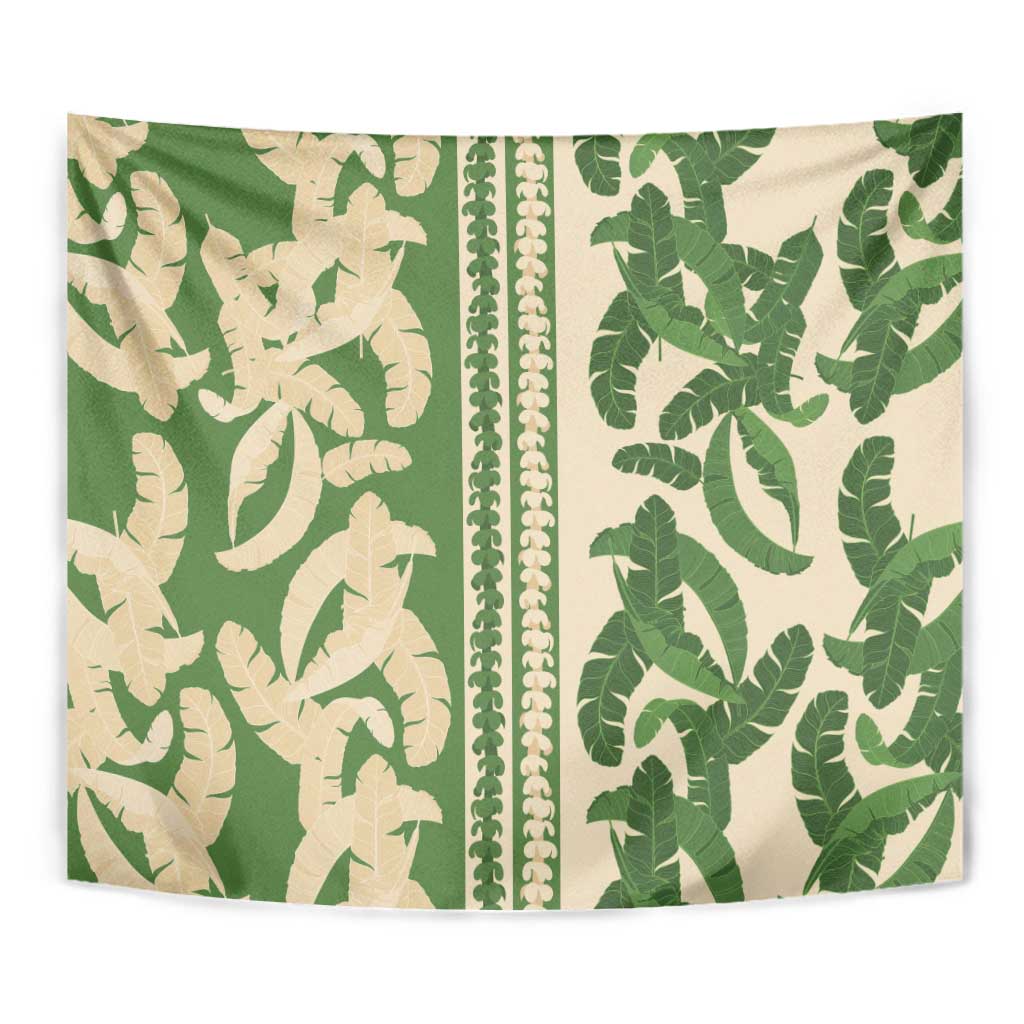 Hawaii Pua Kenikeni Lei Tapestry With Lau Maia Green