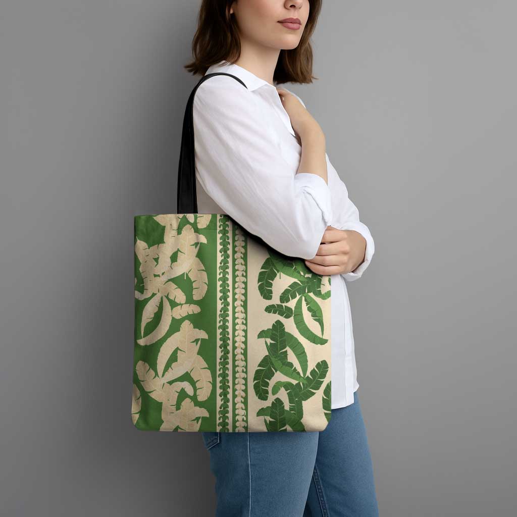 Hawaii Pua Kenikeni Lei Tote Bag With Lau Maia Green