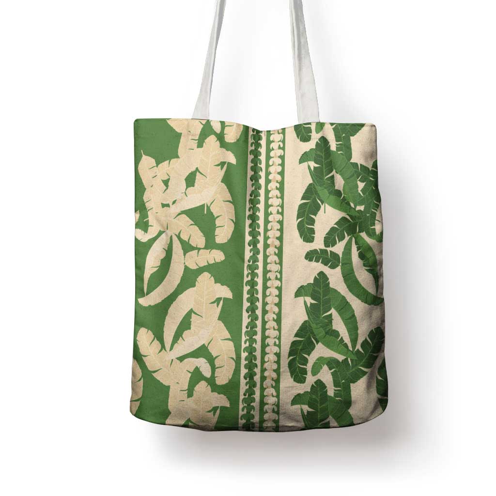 Hawaii Pua Kenikeni Lei Tote Bag With Lau Maia Green