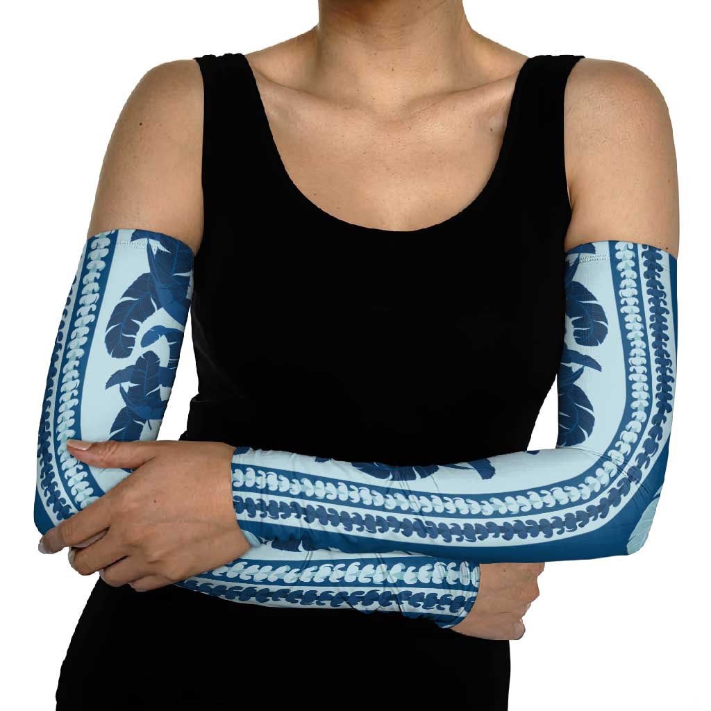 Hawaii Pua Kenikeni Lei Arm Sleeves With Lau Maia Royal Blue