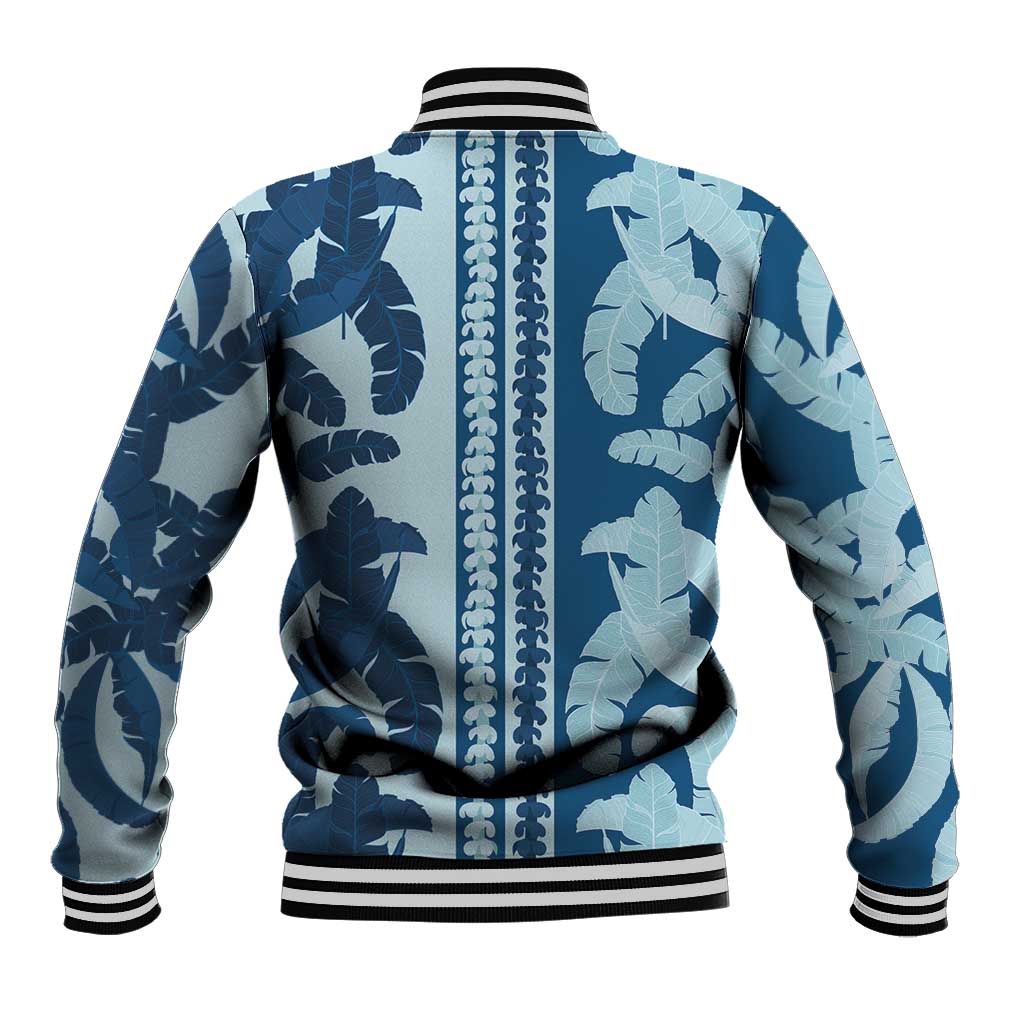 Hawaii Pua Kenikeni Lei Baseball Jacket With Lau Maia Royal Blue