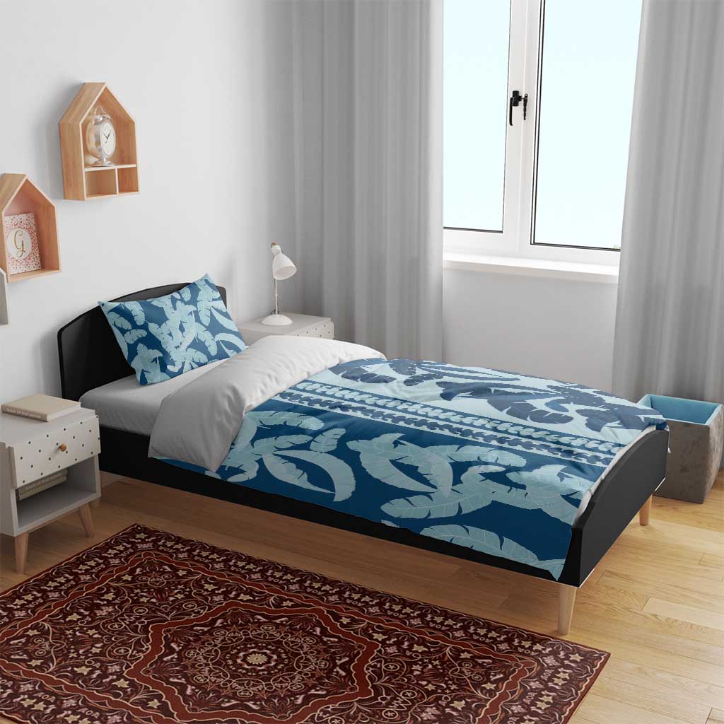 Hawaii Pua Kenikeni Lei Bedding Set With Lau Maia Royal Blue