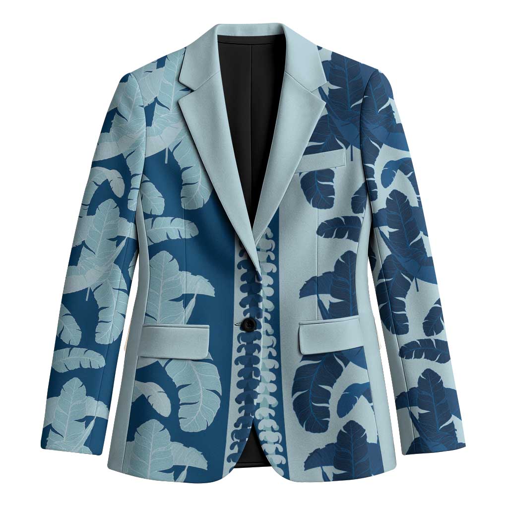 Hawaii Pua Kenikeni Lei Blazer With Lau Maia Royal Blue