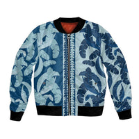 Hawaii Pua Kenikeni Lei Bomber Jacket With Lau Maia Royal Blue LT05 Unisex Blue - Polynesian Pride