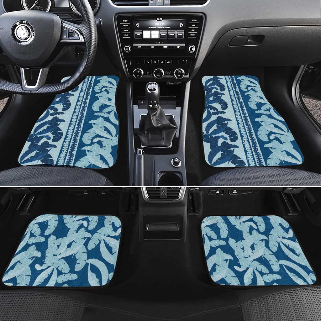 Hawaii Pua Kenikeni Lei Car Mats With Lau Maia Royal Blue