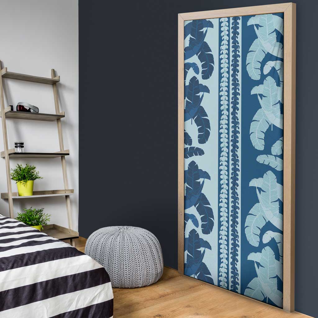 Hawaii Pua Kenikeni Lei Door Cover With Lau Maia Royal Blue