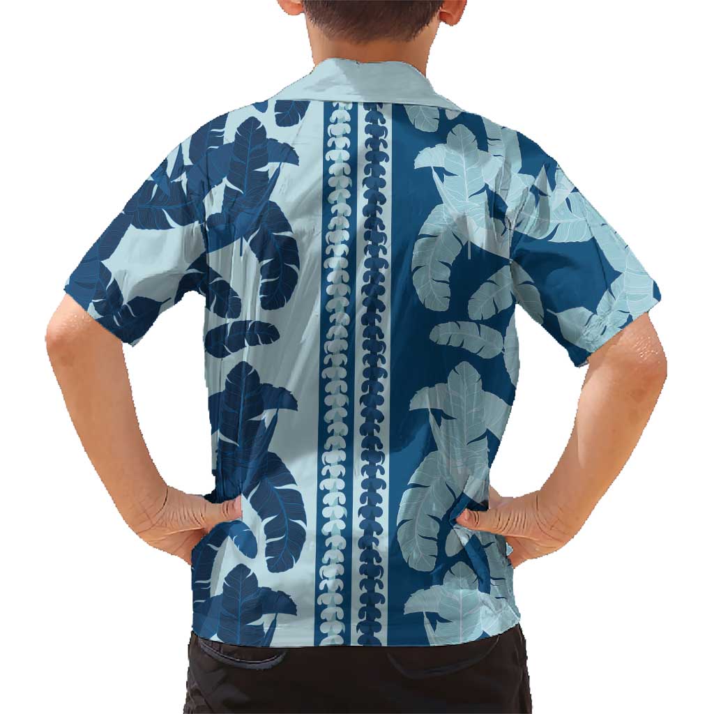 Hawaii Pua Kenikeni Lei Family Matching Tank Maxi Dress and Hawaiian Shirt With Lau Maia Royal Blue LT05 - Polynesian Pride