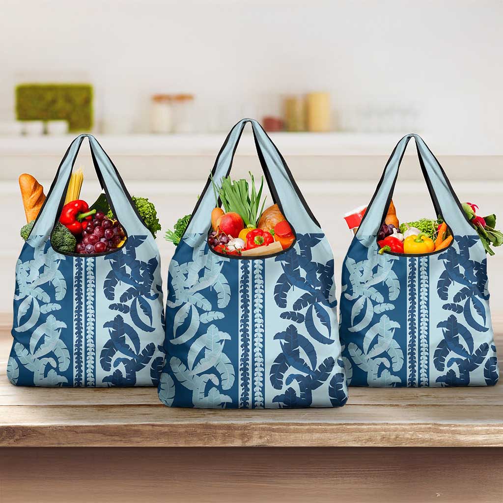 Hawaii Pua Kenikeni Lei Grocery Bag With Lau Maia Royal Blue