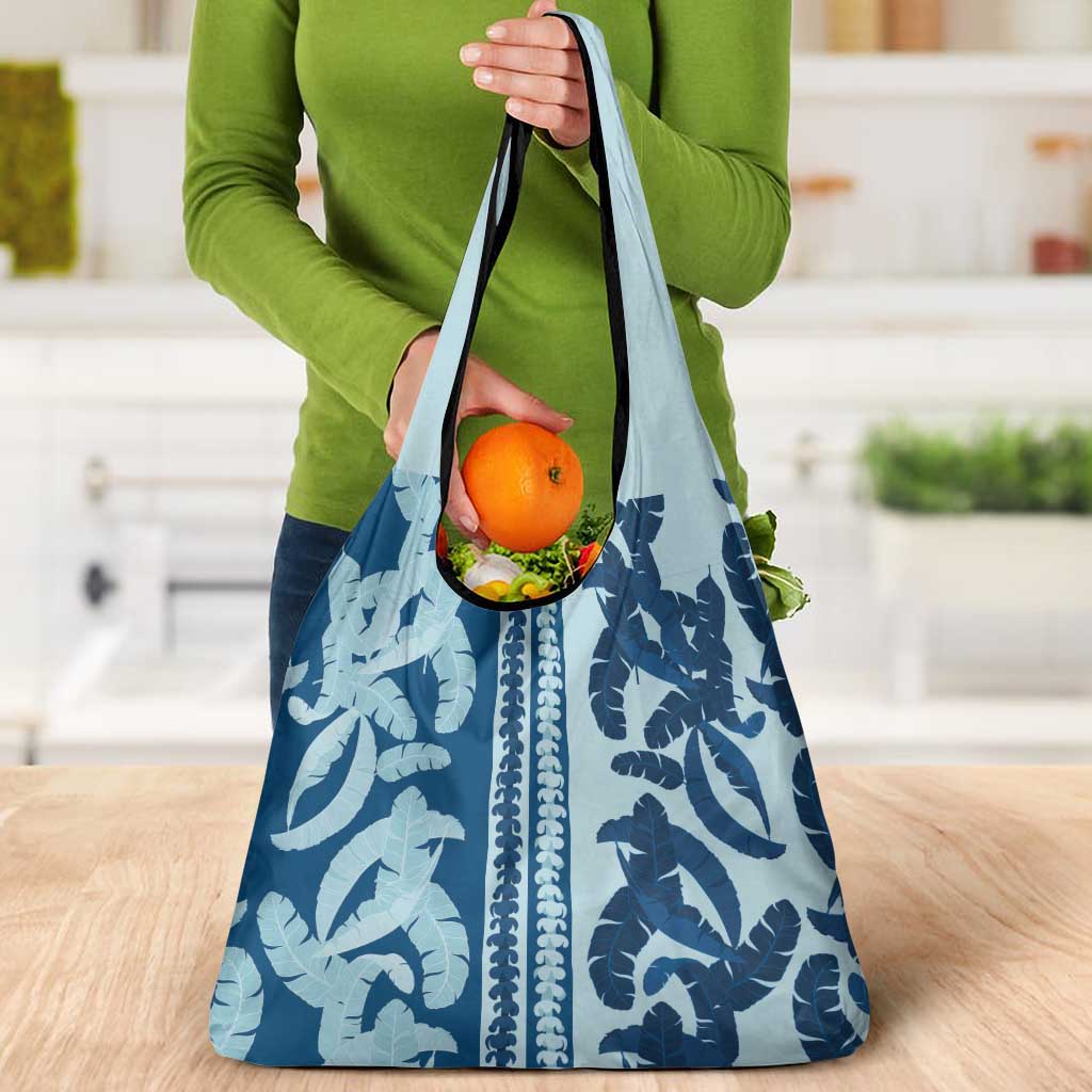 Hawaii Pua Kenikeni Lei Grocery Bag With Lau Maia Royal Blue
