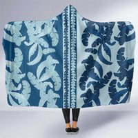 Hawaii Pua Kenikeni Lei Hooded Blanket With Lau Maia Royal Blue