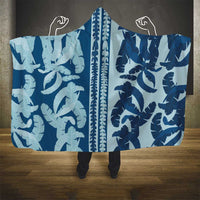 Hawaii Pua Kenikeni Lei Hooded Blanket With Lau Maia Royal Blue