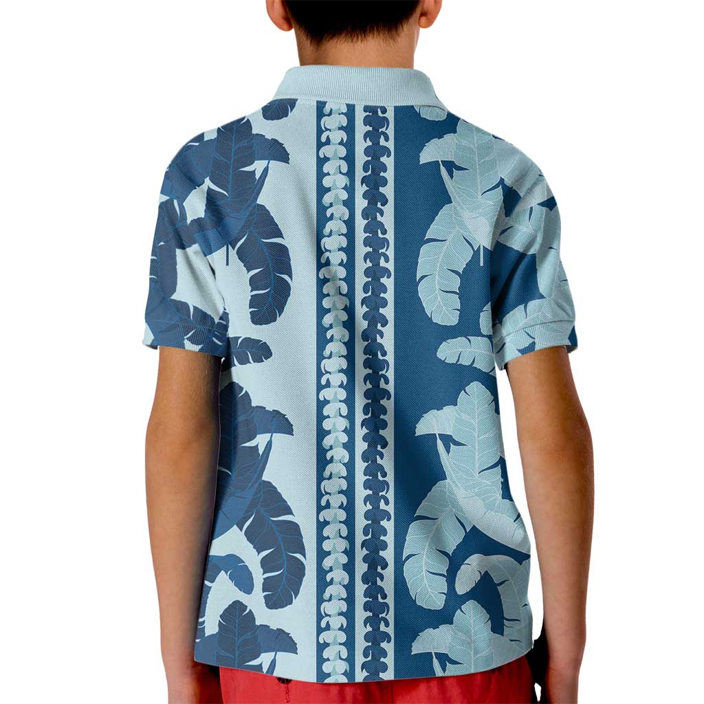 Hawaii Pua Kenikeni Lei Kid Polo Shirt With Lau Maia Royal Blue