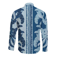 Hawaii Pua Kenikeni Lei Long Sleeve Button Shirt With Lau Maia Royal Blue