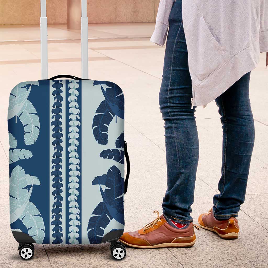 Hawaii Pua Kenikeni Lei Luggage Cover With Lau Maia Royal Blue