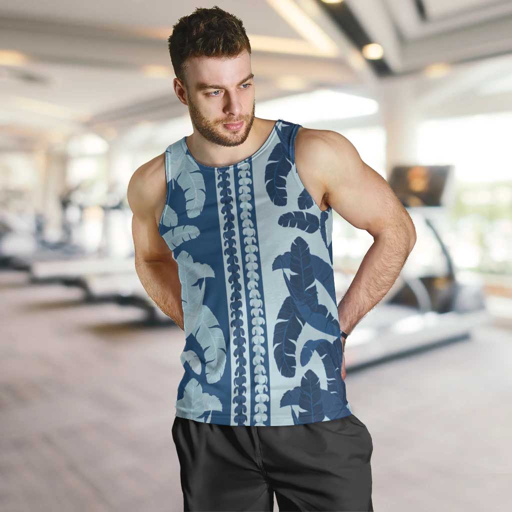 Hawaii Pua Kenikeni Lei Men Tank Top With Lau Maia Royal Blue