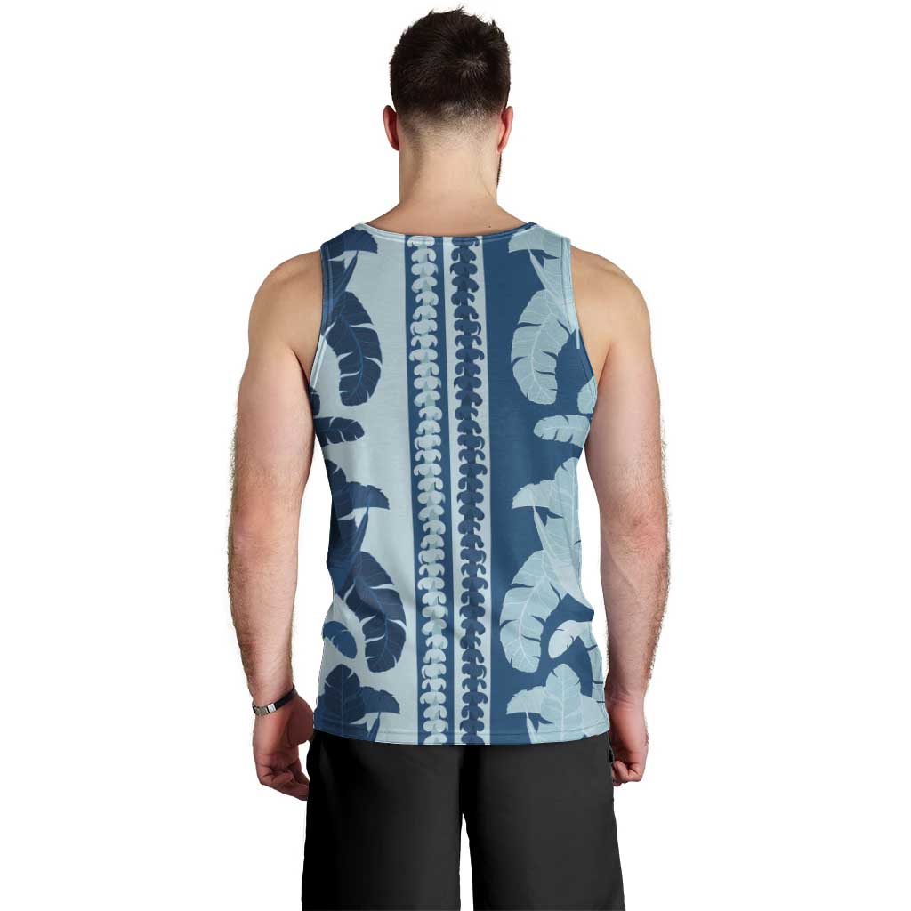 Hawaii Pua Kenikeni Lei Men Tank Top With Lau Maia Royal Blue