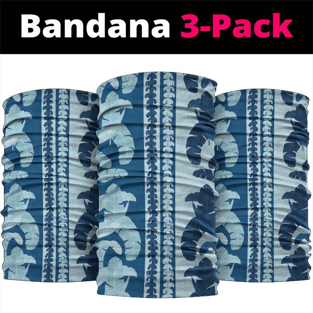 Hawaii Pua Kenikeni Lei Neck Gaiter With Lau Maia Royal Blue LT05 package One Size: 25*50cm Blue - Polynesian Pride