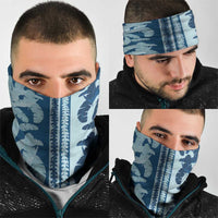 Hawaii Pua Kenikeni Lei Neck Gaiter With Lau Maia Royal Blue LT05 - Polynesian Pride