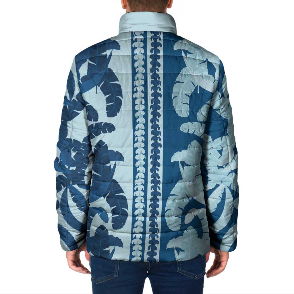 Hawaii Pua Kenikeni Lei Padded Jacket With Lau Maia Royal Blue