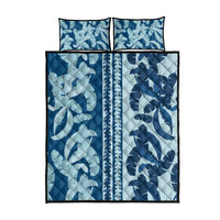 Hawaii Pua Kenikeni Lei Quilt Bed Set With Lau Maia Royal Blue LT05 - Polynesian Pride