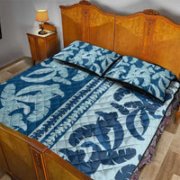 Hawaii Pua Kenikeni Lei Quilt Bed Set With Lau Maia Royal Blue LT05 - Polynesian Pride