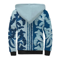 Hawaii Pua Kenikeni Lei Sherpa Hoodie With Lau Maia Royal Blue LT05 - Polynesian Pride