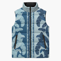 Hawaii Pua Kenikeni Lei Sleeveless Puffer Jacket With Lau Maia Royal Blue
