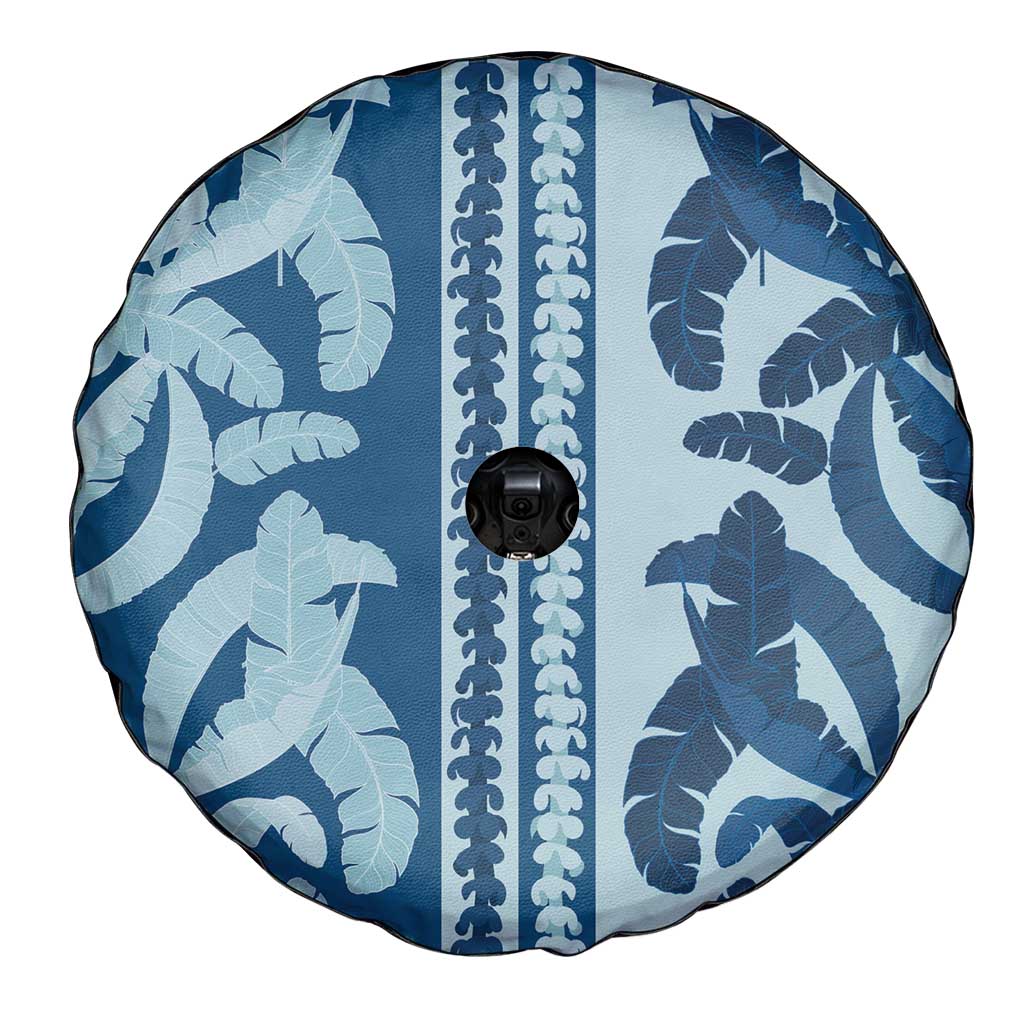 Hawaii Pua Kenikeni Lei Spare Tire Cover With Lau Maia Royal Blue